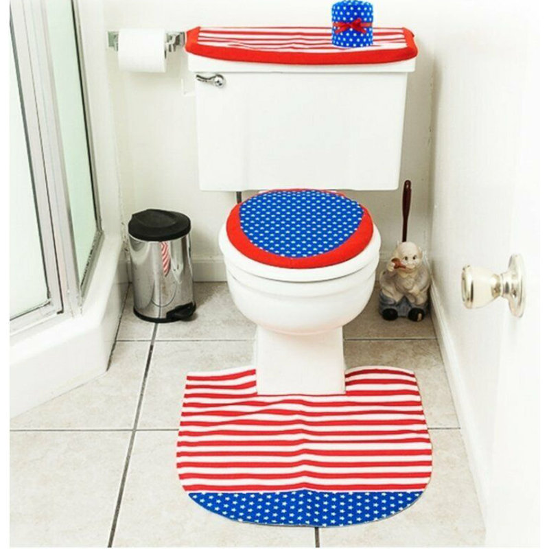 Ensemble de tapis de bain en jersey à rayures America