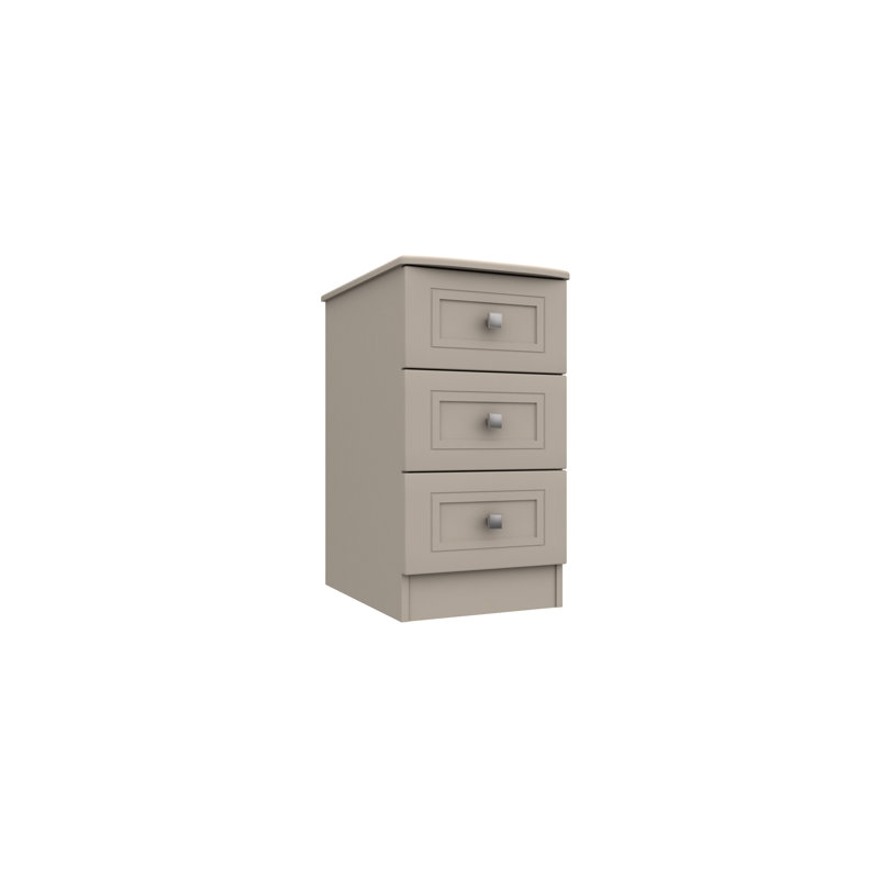 Wisbech 3 Drawer Bedside Table, Grey