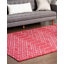 Tapis abstrait en polypropylène tissé à la machine rose framboise Brissa-706480292