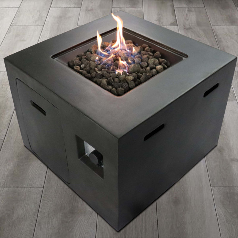 24" H x 30" W Concrete Outdoor Fire pit, Charcoal