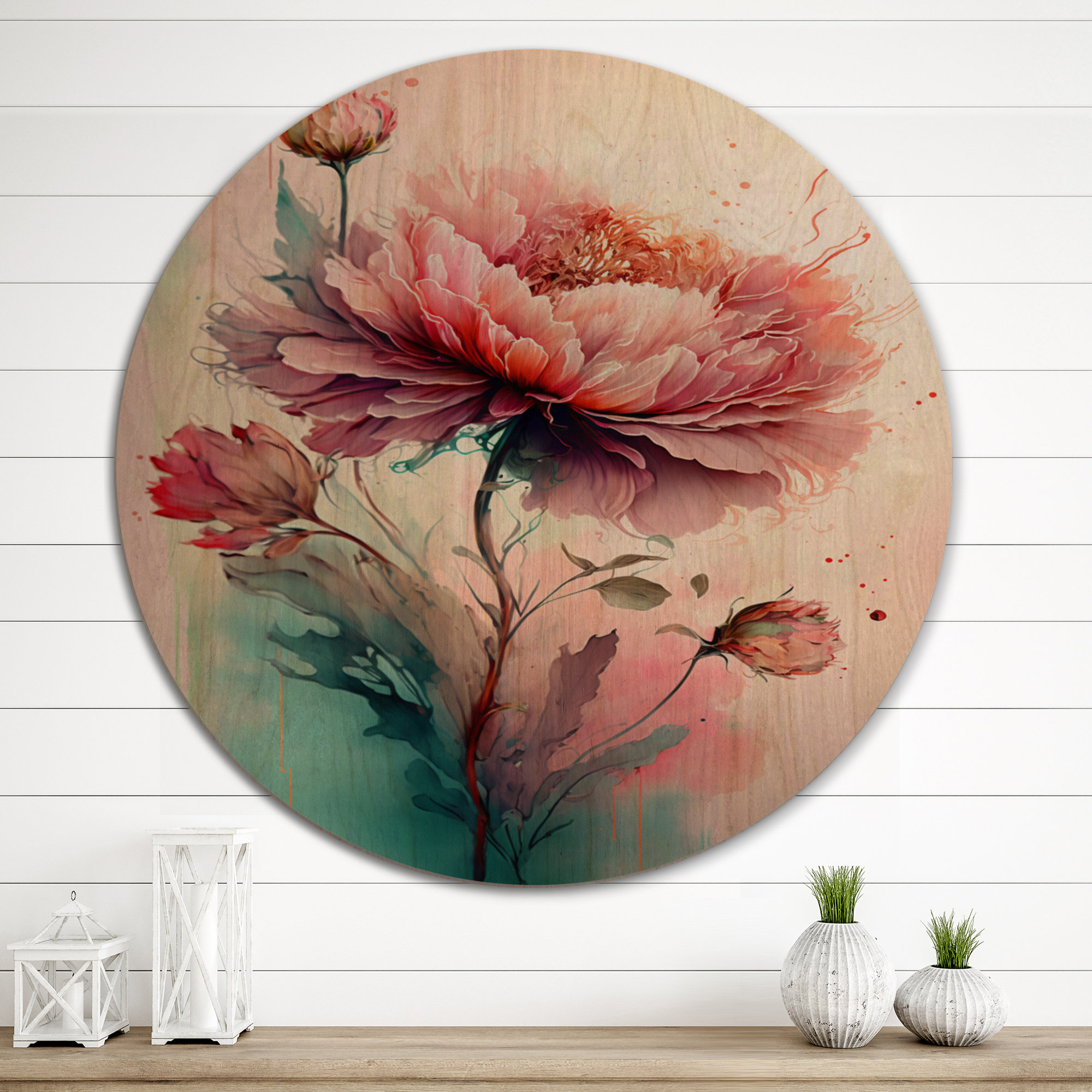 Wildon Home® Bright Pink Peony - Modern Wood Wall Decor | Wayfair