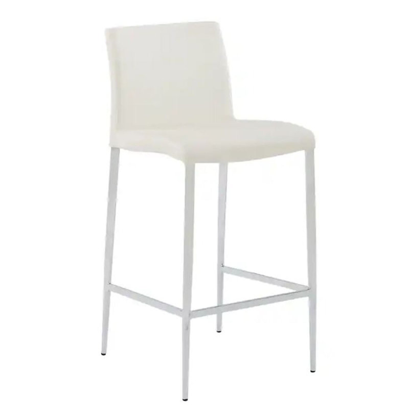 Pulsar Faux Leather Stool, White