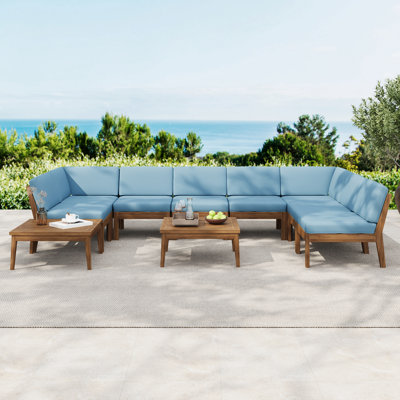 8 Seater Acacia Wood Sectional Sofa Set