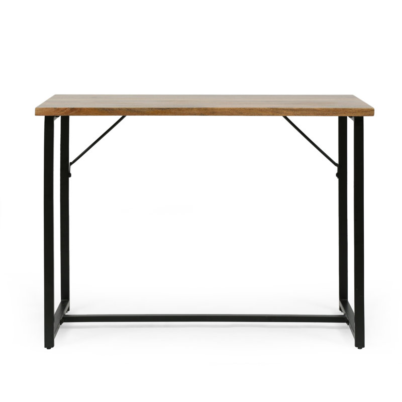 Console Kandy avec structure en acier inoxydable, bois brun 42 po