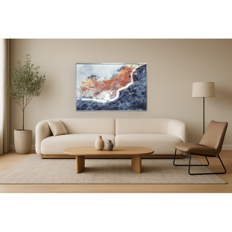 Art mural néon sur toile Ethereal Glow, 48 po x 33 po, cadre argenté
