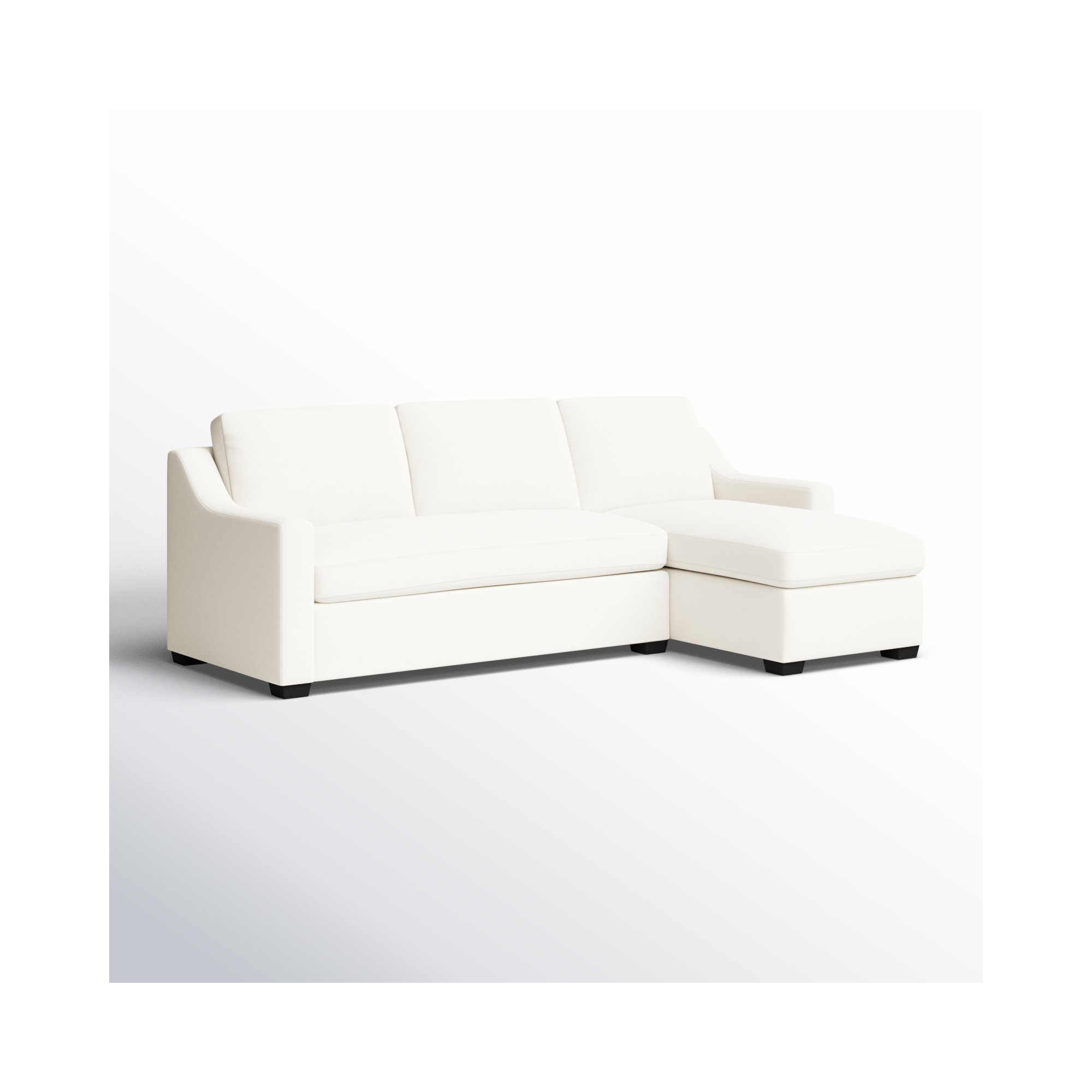 Cranbrook Upholstered Chaise L-Sectional, Right Hand Facing, Bayou Off White Canvas