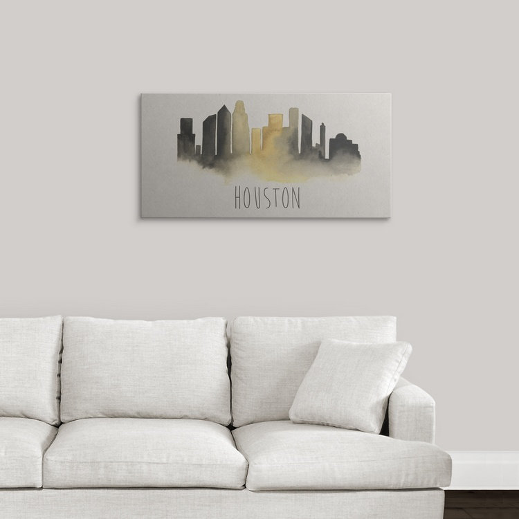 «City Silhouettes III», impression de Grace Popp, Cadre blanc, H 20 po x l 32 po x P 1 po