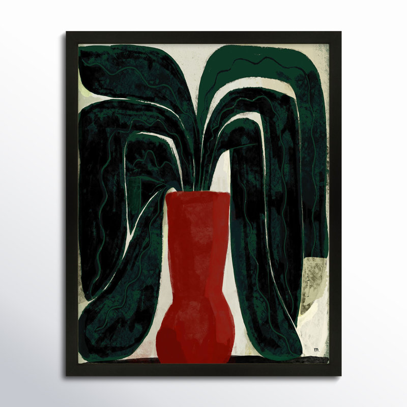 Plant #8 Painting by StudioM, Black, 50" H x 40" W