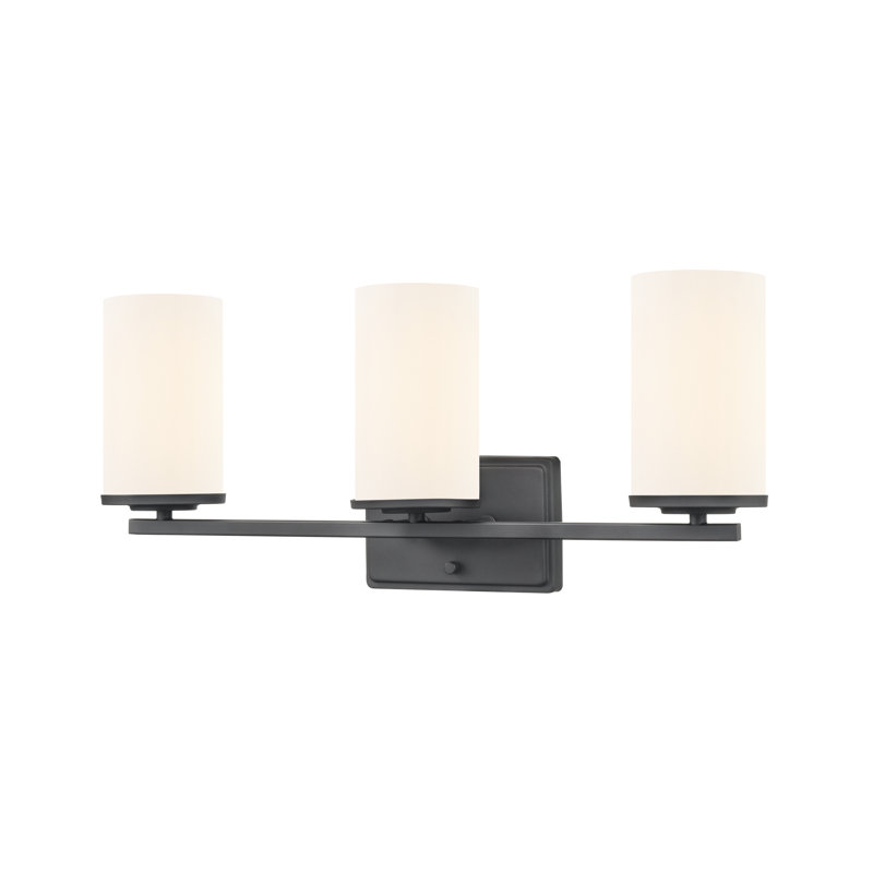 Meuble-lavabo 3 lumières 22 po Verlana - Noir mat, 22 po de largeur, Noir mat, Trois lumières