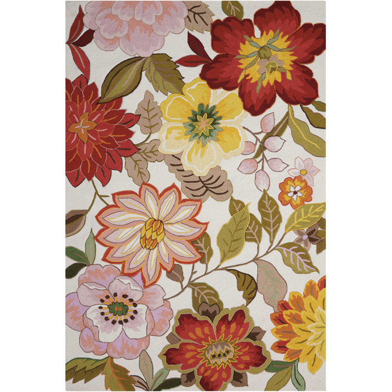 Floral Hand Woven Area Rug, Rectangle 76 x 122cm
