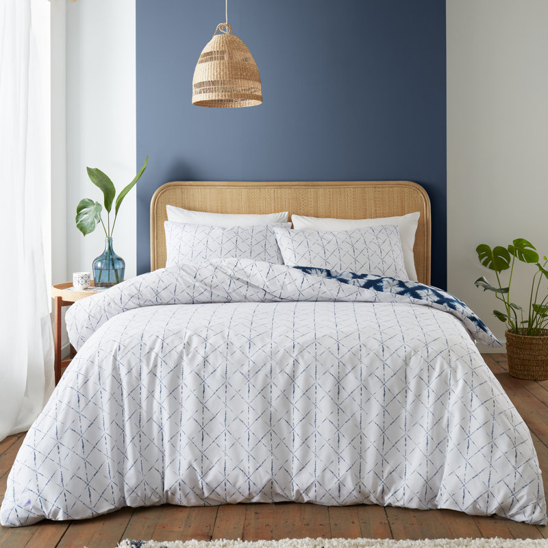 Shibori Tie Dye Reversible Duvet Cover Set, Double - 2 Standard Pillowcases