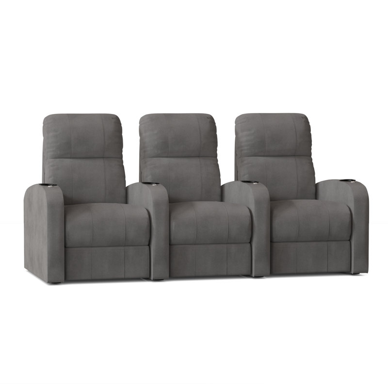 Canapé home theater (rangée de 3), Ombre Smartsuede, Électrique
