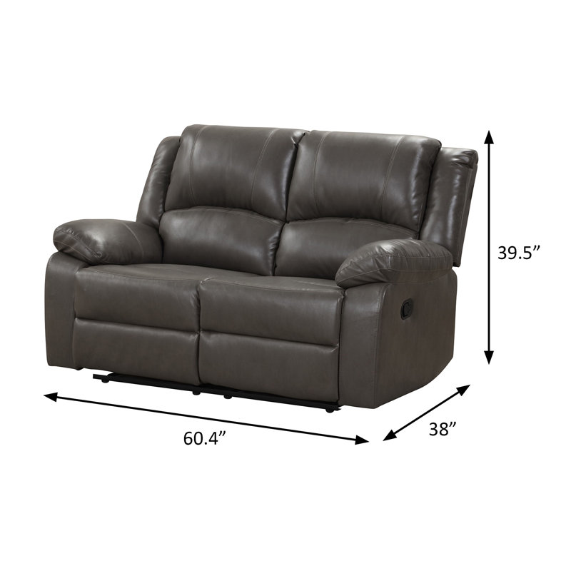 60.4" W Transitional Loveseat, Gray