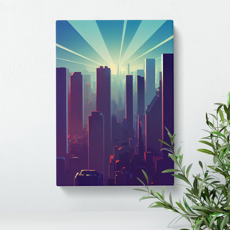 Brilliant City Skyline Abstract - Wall Art, Wrapped Canvas, 50cm H x 35cm W x 3cm D, No Matte