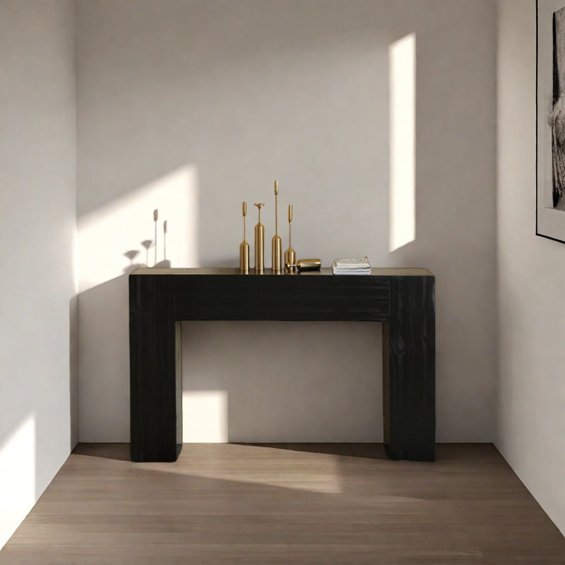 Console Retro Minimalist Art, H 31,5 po x l 39,37 po x P 15,75 po, Noir, noir, noir, noir