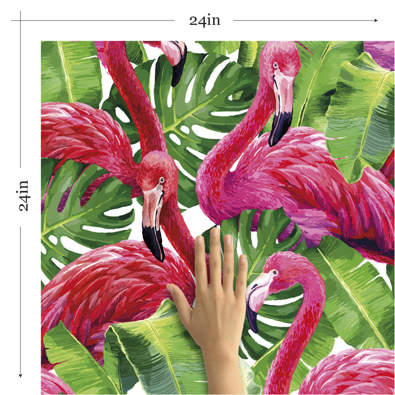 Panneau de papier peint adhésif Marks Bird, L 126 po x l 24 po