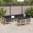  Garden Sofa Set Natural Wood Solid Pine Wood 9-Piece Set Modular-2087879137