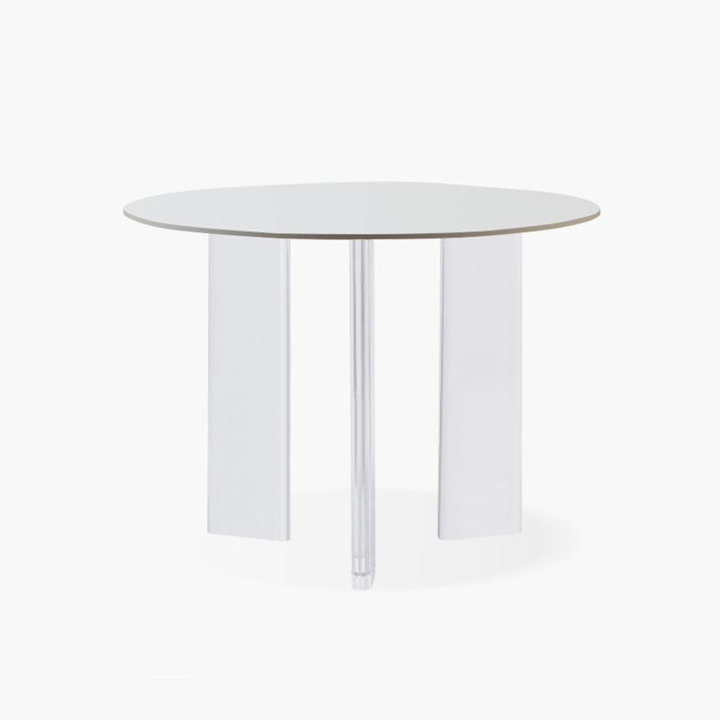 Table de salle à manger blanche, H 29,53 po x L 43,31 po x l 43,31 po