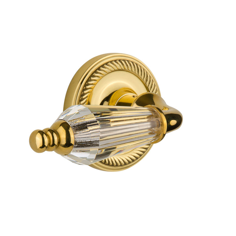 Rope Rosette Passage (Hall & Closet) with Parlour Lever, Unlacquered Brass, 2.75"