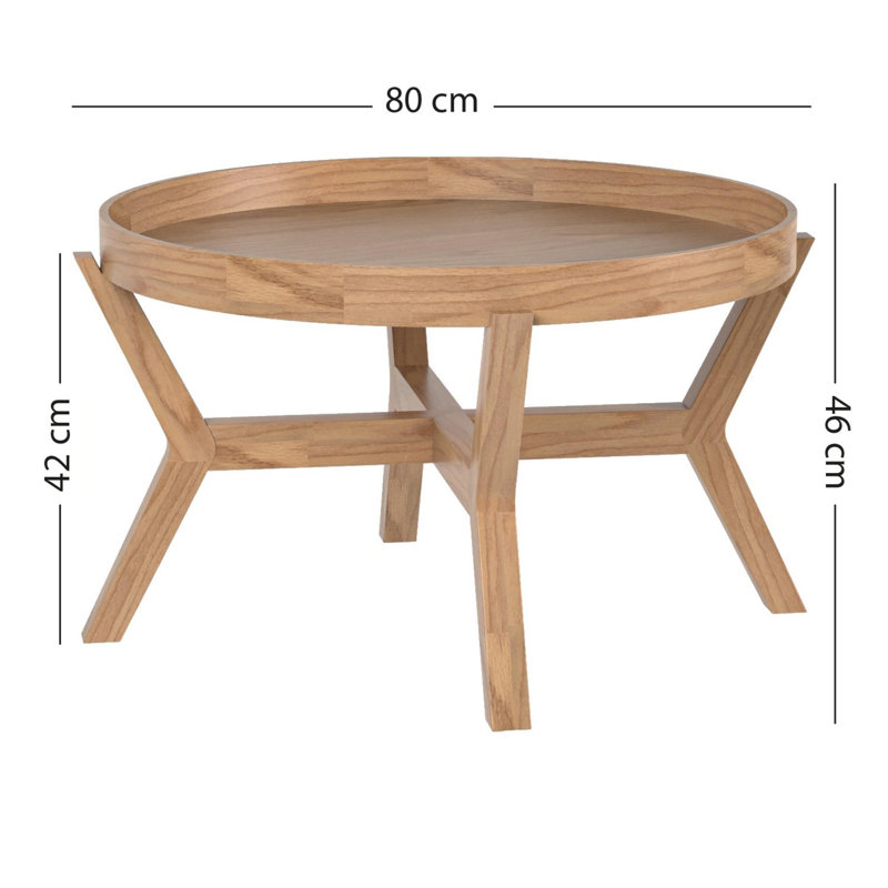 Stylish Coffee Table, Atlantic Pine, 31.5 in Diameter x 18.1 in Height | 100% Solid Pine Wood, Sturdy 16.5 in Legs | Modern Design, Perfect for Living Room & Entertaining, Durable & Elegant Addition