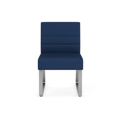 Waterfall Waiting Reception Armless Guest Chair Sled Base Metal Frame.