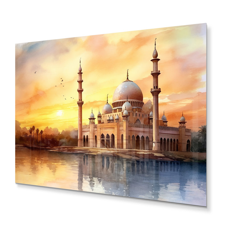 Mosquée islamique Expressions I - impression sans cadre sur métal, H 30 po x l 40 po x P 1 po