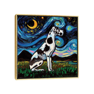 Reproduction d’art, "Harlequin Great Dane Night" par aja Trèves
