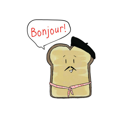 " Bonjour French Toast Drawn "