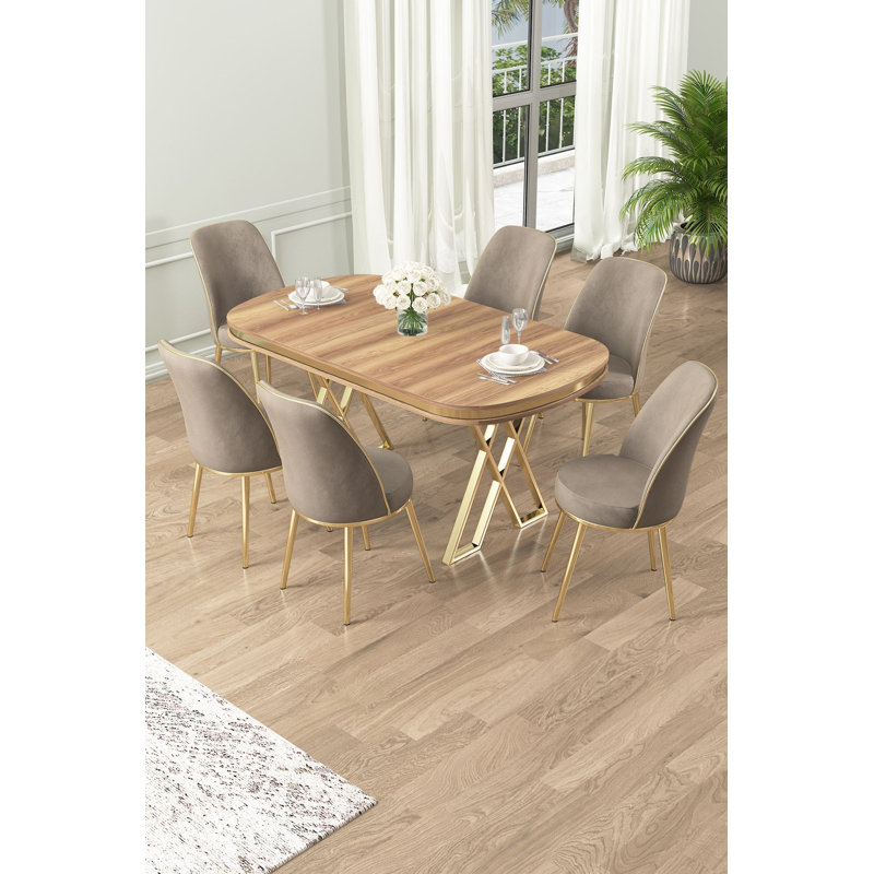 Ensemble de table et chaises de salle à manger (7 pièces)