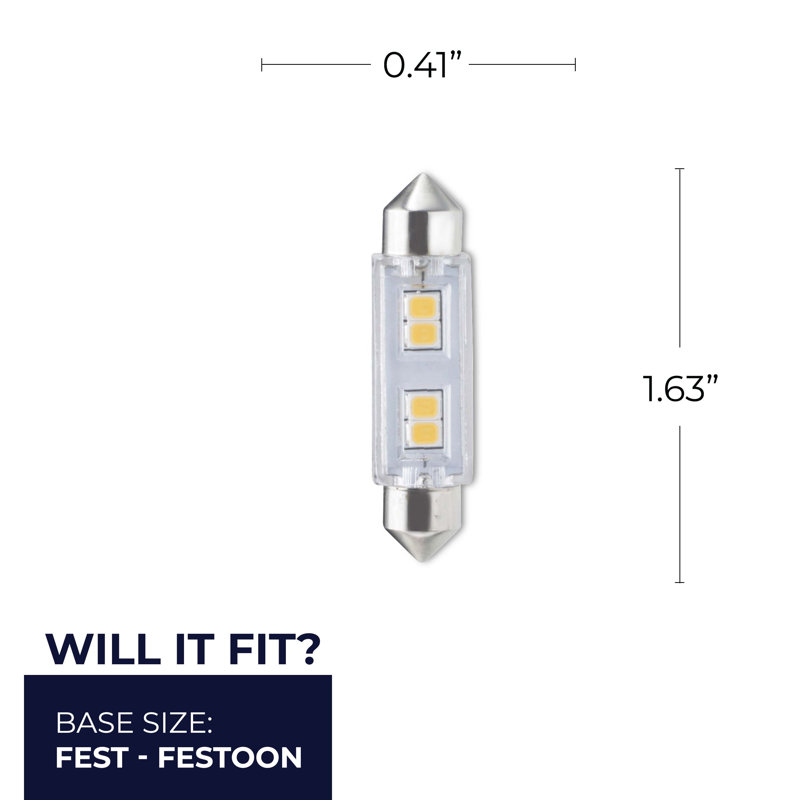 0,8 watts (20 équivalents), ampoule DEL T3 à intensité variable, blanc chaud (2 700 K), 24 V, 3000 K