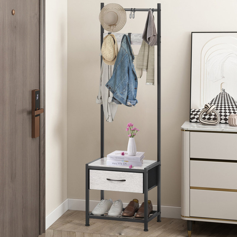 Versatile Multi-Functional Coat Rack For Bedroom, Hallway, And More - Perfect For Hanging Clothes, Bags, And Towels, White