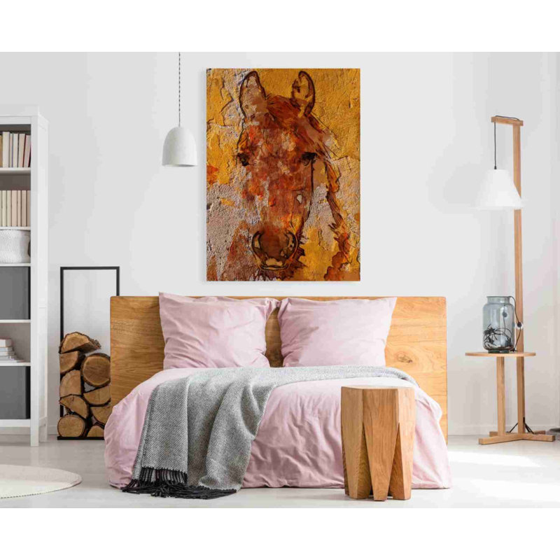 «Yellow Horse» par Irena Orlov, art mural sur toile, H 60 po x l 40po x P 1,5 po