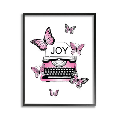Typewriter with Joy Giclee Art by Martina Pavlova