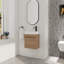 Meuble-lavabo mural de 18 po avec lavabo en résine et porte à fermeture en douceur, style moderne, imitation chêne 18 po, lavabo, Allure, rangement spacieux, couleur-2108375558