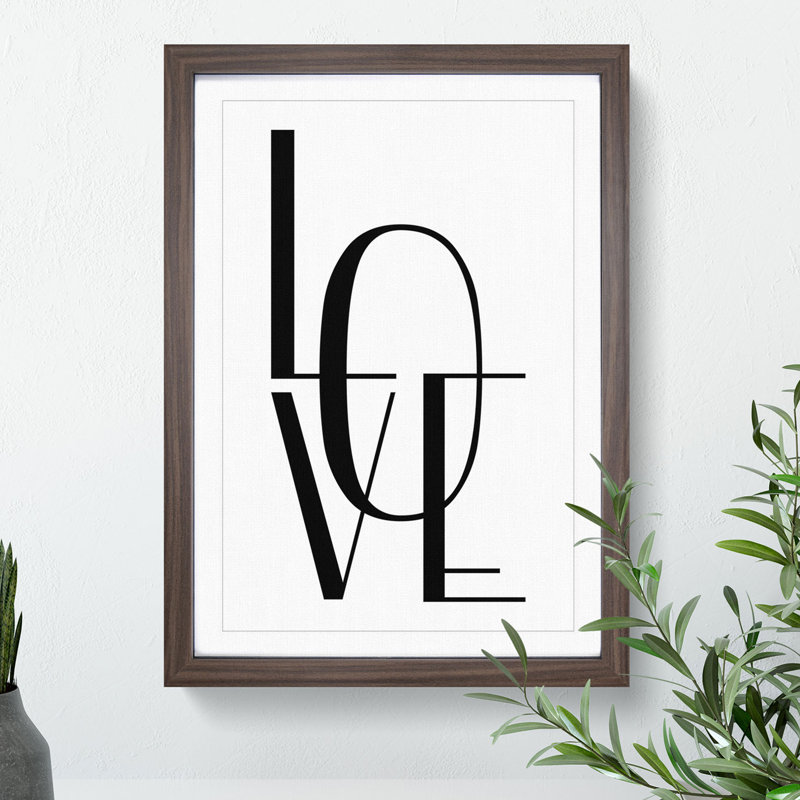 Love - Picture Frame Typography, 90cm H x 65cm W x 2cm D, Oak Framed