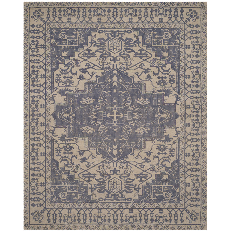 Mahoney Vintage Hand Tufted Wool Oriental Rug, Rectangle 10' x 14'