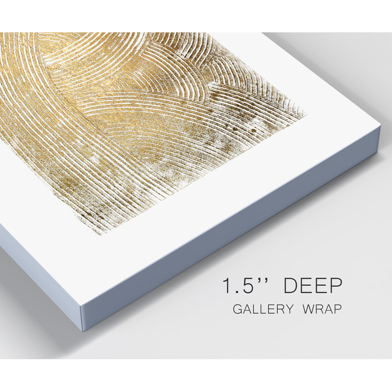 «Gold and Gray Exploration IX», reproduction d'art sur toile encadrée, H 48 po x l 32 po x P 1 po