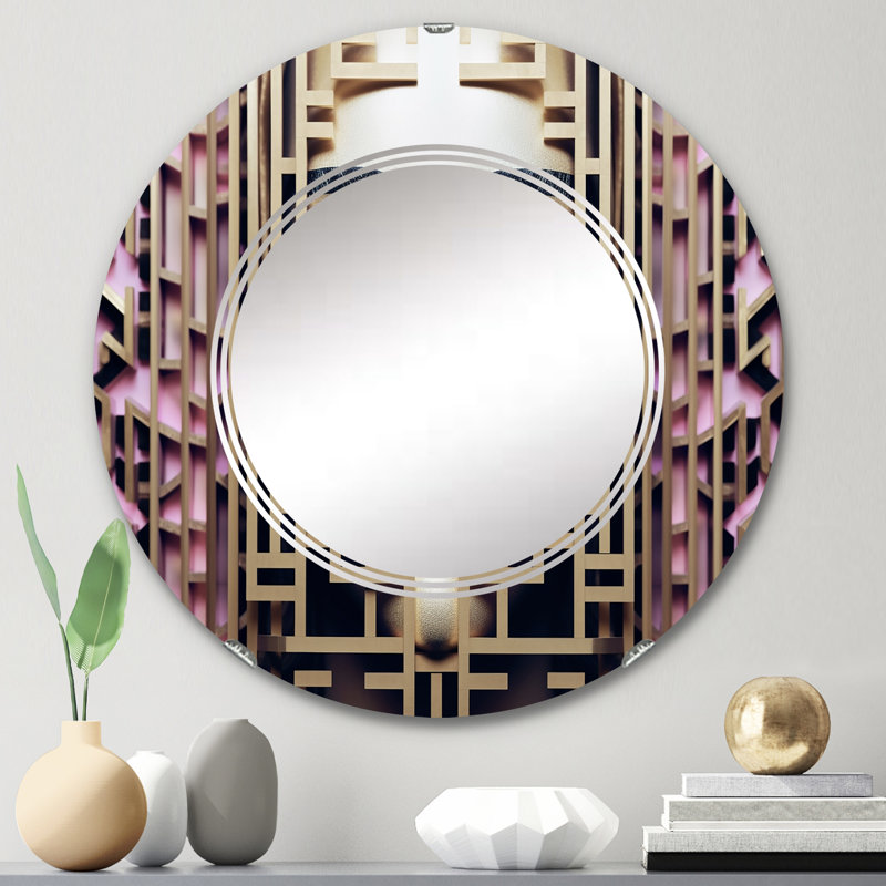Desinata - Miroir mural moderne rond, 24 po x 24 po