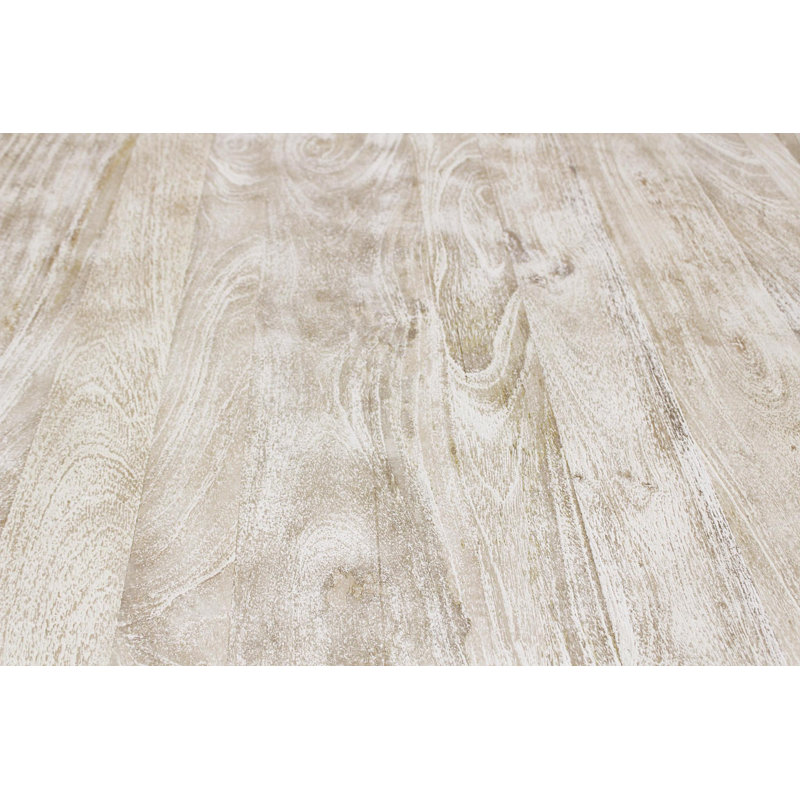  Table de salle à manger 81 "à tréteaux en bois massif blanc antique 81"