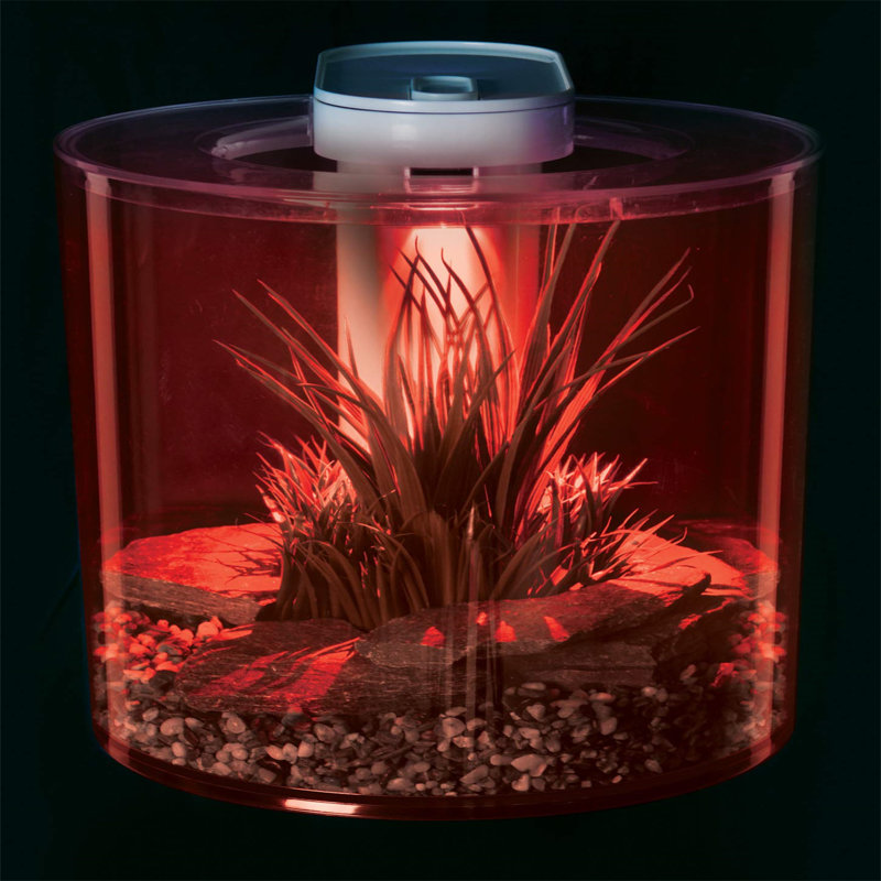 360 Aquarium With Remote Control LED Lighting, Multi-Colour, 10 Litre,Blue,Green,Red