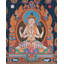 108 Chengrezig Thangka (Brocadeless Thangka)