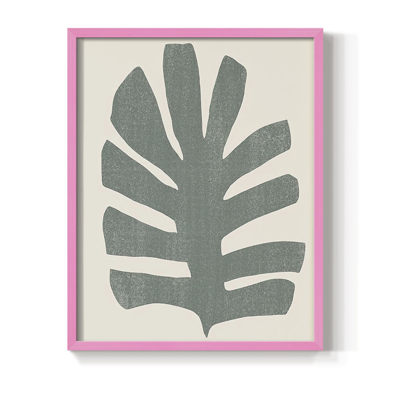 Palm Morph III, reproduction encadrée - bois massif, H 15 po x l 12 po, Rose