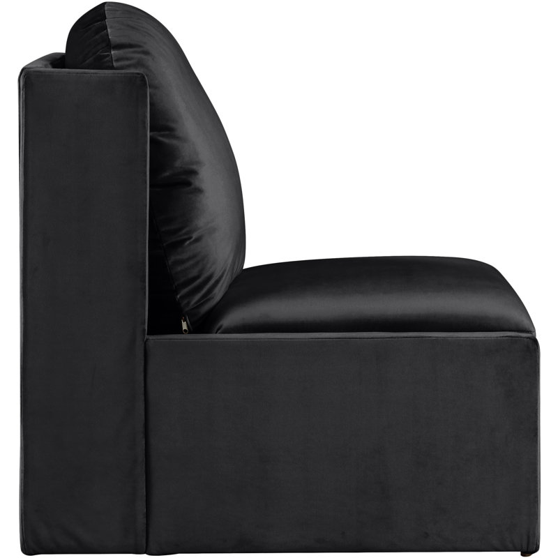 Fauteuil d'appoint en velours Castner, Velours noir