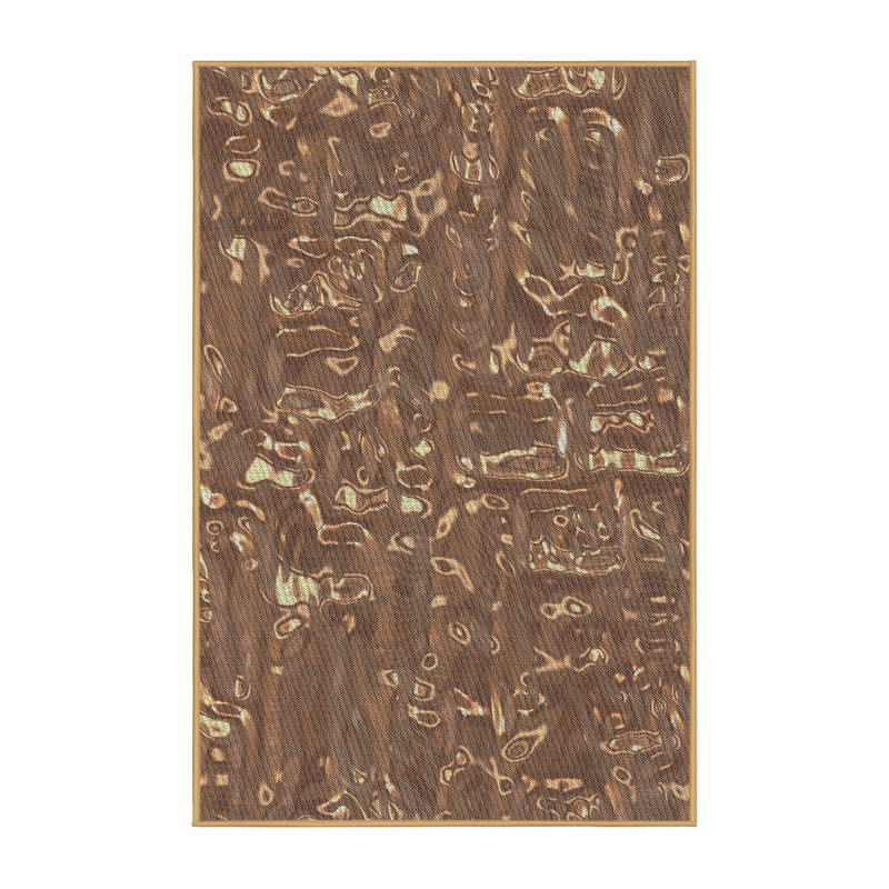 Tapis brun tissé à la machine, Rectangle 2 pi x 4 pi