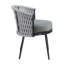 Chaises d'extérieur confortables avec structure en métal et coussins en corde grise, peu encombrant pour les petits espaces de patio-1084543965