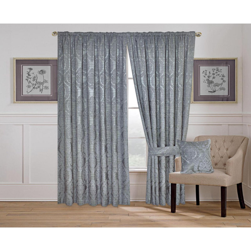 Pair of Jacquard Eyelet Ring-Top Curtains – Fully Lined – Available in Multiple Sizes, Burgundy, 228 W x 228 D cm