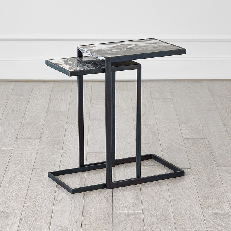 Nudge Marble End Table, 22" H x 14" W x 10.5" D