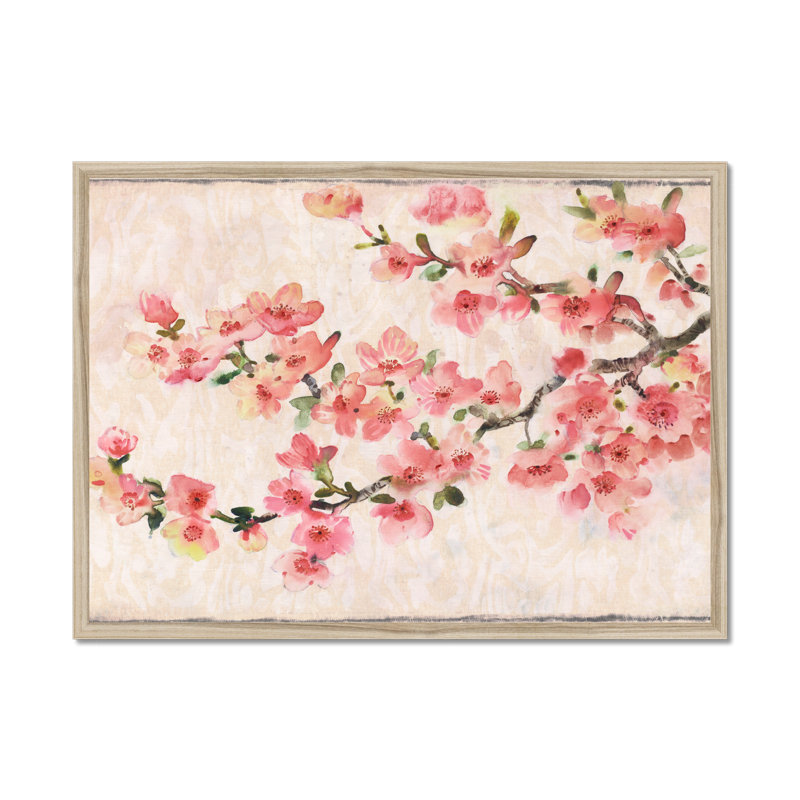 Cherry Blossom Composition I by Timothy O' Toole - Painting, 55cm H x 80cm W, Natural Wood Framed Paper Print