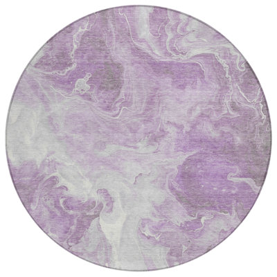 Tapis rond lavable et ivoire 8 po