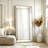 84" Beaded Oversized Full Length Floor Mirror With Antique Gold Frame
